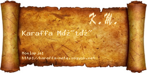 Karaffa Máté névjegykártya