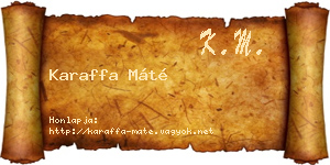 Karaffa Máté névjegykártya