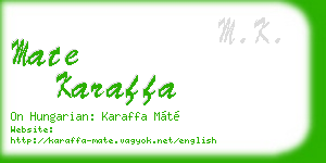 mate karaffa business card